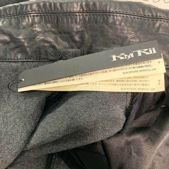 KMRII Black Blue Studded Cotton Spandex Motorcycle Jacket - Picture 4 of 6